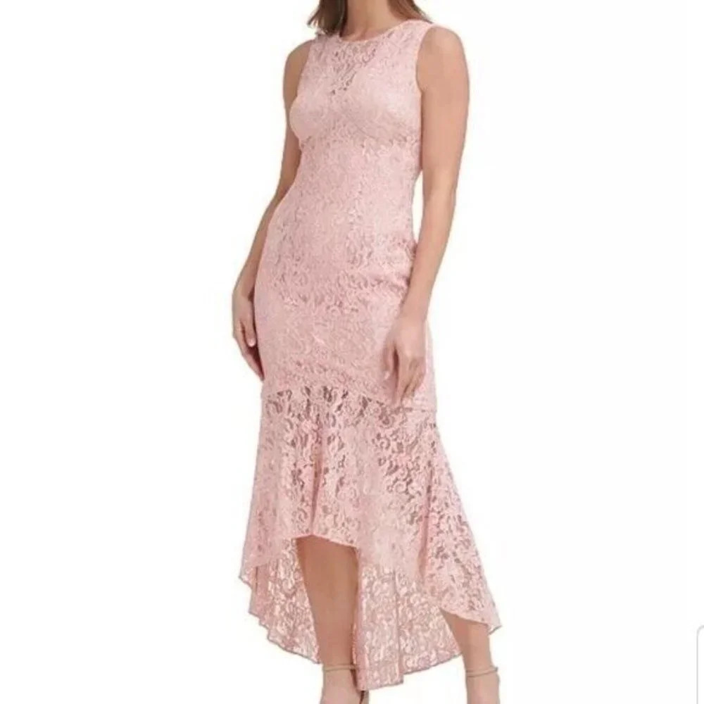 Vince Camuto Women's Lace High-low Cocktail Dress In Apricot Size 6 NWT‎ $248